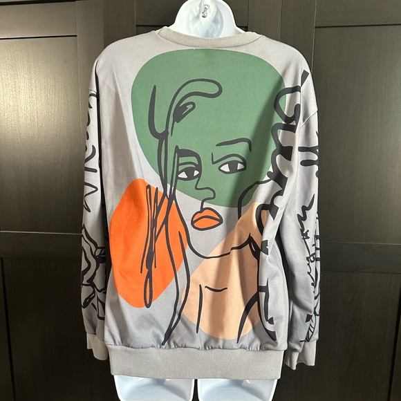 Figure Graphic Drop Shoulder Sweatshirt - Picture 2 of 2